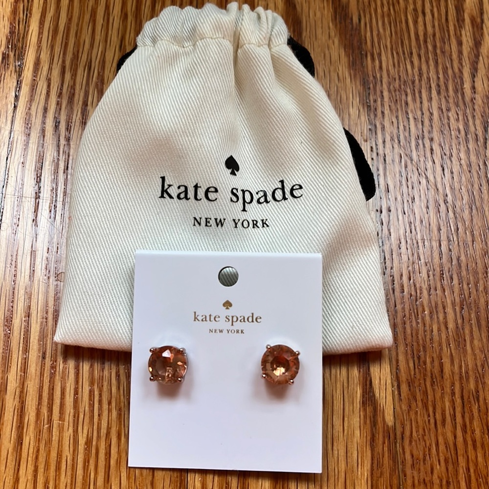 Kate Spade Rose Gold Pink Gem Studs